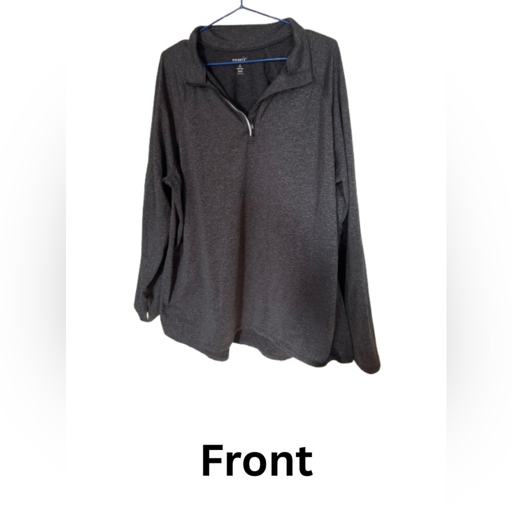 Women’s 3x Active Gray Quarter-Zip Pullover with Thumb holes